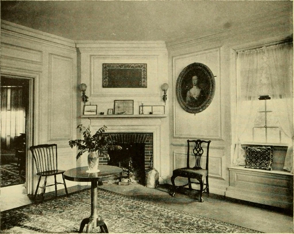 An illustration from Historic homes of New England, 1914, leaf 181