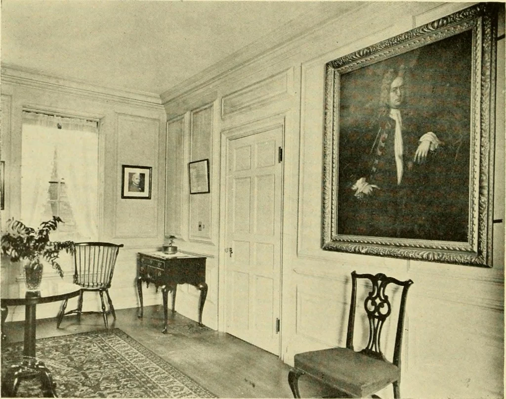 An illustration from Historic homes of New England, 1914, leaf 181