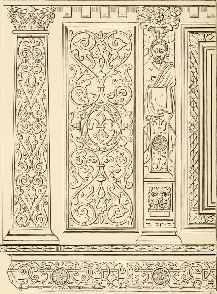 An illustration from Historic ornament : treatise on decorative art and architectural ornament, 1909, leaf 427