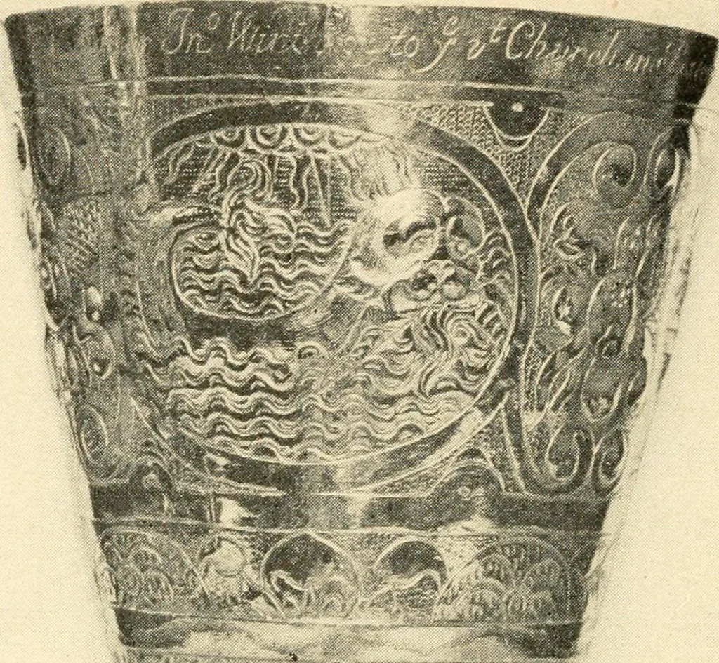 An illustration from Historic silver of the Colonies and its makers, 1917, leaf 7