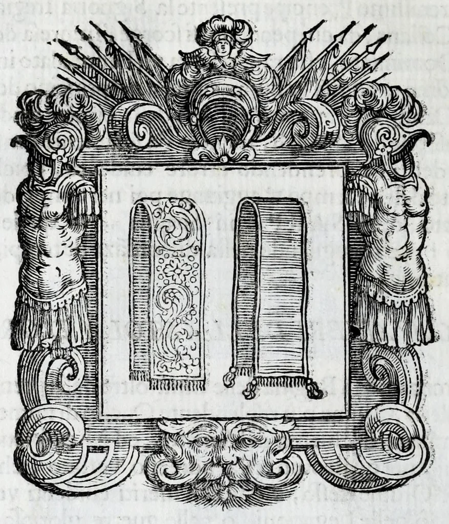 An illustration from Historie cronologiche della vera origine di tutti gl' ordini equestri, e religioni caualleresche, 1672, leaf 106