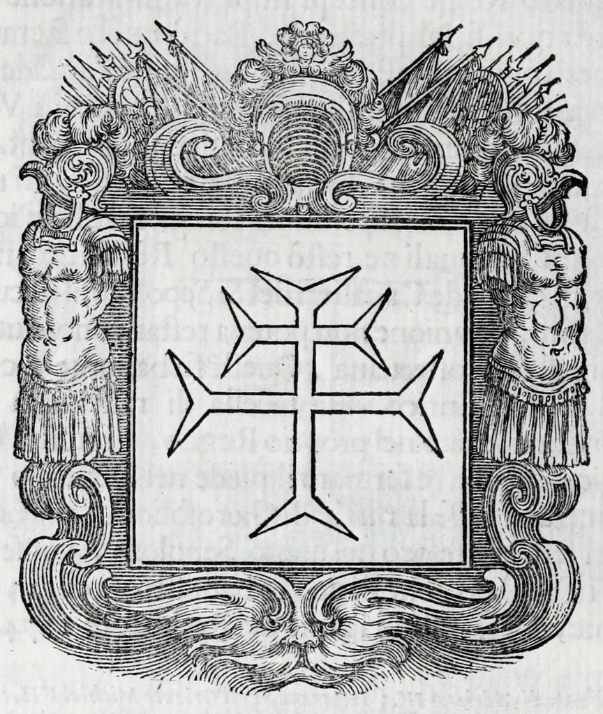 An illustration from Historie cronologiche della vera origine di tutti gl' ordini equestri, e religioni caualleresche, 1672, leaf 200