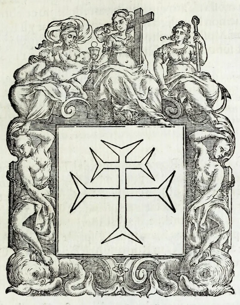 An illustration from Historie cronologiche della vera origine di tutti gl' ordini equestri, e religioni caualleresche, 1672, leaf 221