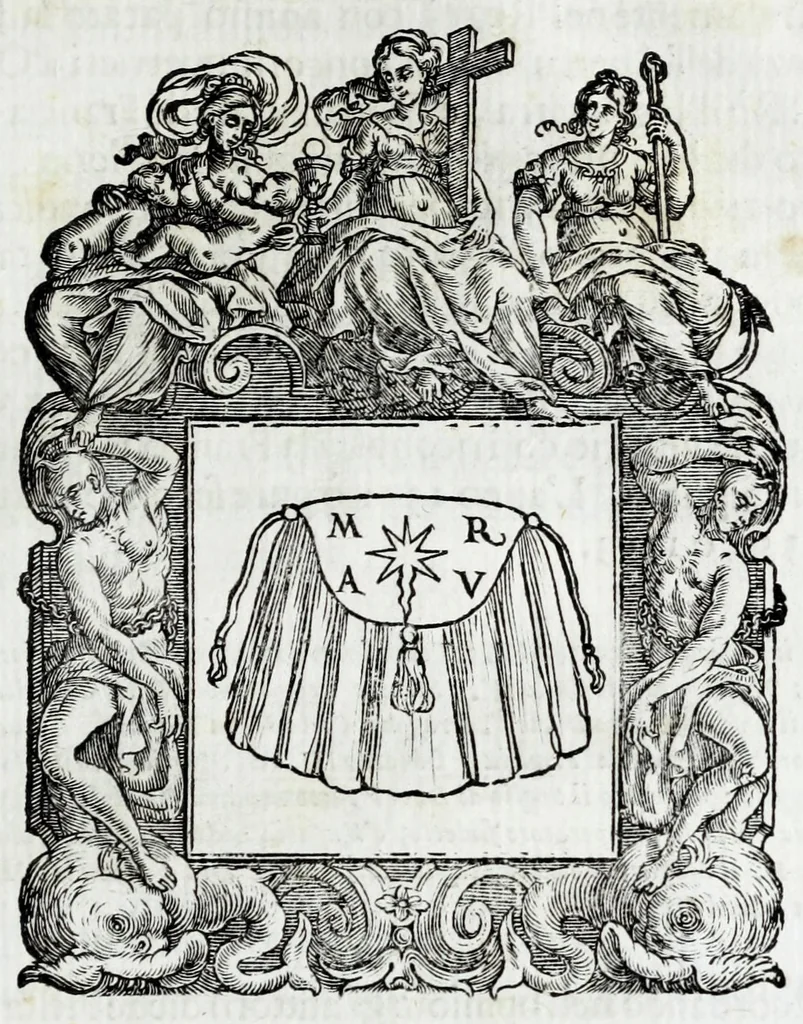 An illustration from Historie cronologiche della vera origine di tutti gl' ordini equestri, e religioni caualleresche, 1672, leaf 281
