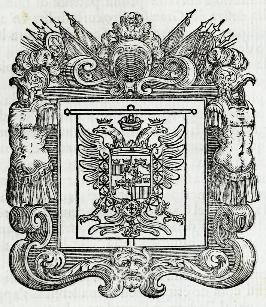 An illustration from Historie cronologiche della vera origine di tutti gl' ordini equestri, e religioni caualleresche, 1672, leaf 63