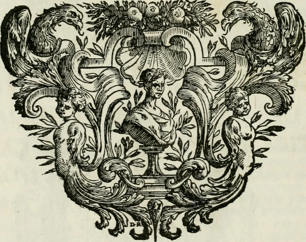 An illustration from Historie cronologiche dell' origine degl' ordini militari e di tutte le religione caualleresche infino ad hora instituite nel mondo : insegne, croci, stendardi, habiti capitolari ò di ceremonia, statuti, e constituzioni di cadaun'ordine : guerre campali e nauali, azioni, fatti celebri, & imprese de caualieri; confederazioni, trattati, paci, & auuenimenti per difesa del Nome Christiano, e propagazione della fede cattolica : serie di tutti i prencipi gran maestri, ordini di dame, e degl' infedeli &c. con le loro diuise, 1692, leaf 129