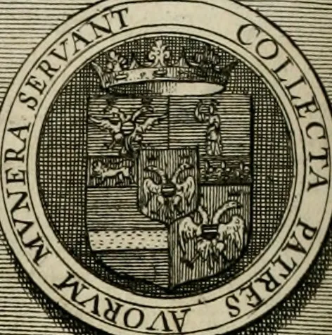 An illustration from Historie cronologiche dell' origine degl' ordini militari e di tutte le religione caualleresche infino ad hora instituite nel mondo : insegne, croci, stendardi, habiti capitolari ò di ceremonia, statuti, e constituzioni di cadaun'ordine : guerre campali e nauali, azioni, fatti celebri, & imprese de caualieri; confederazioni, trattati, paci, & auuenimenti per difesa del Nome Christiano, e propagazione della fede cattolica : serie di tutti i prencipi gran maestri, ordini di dame, e degl' infedeli &c. con le loro diuise, 1692, leaf 25