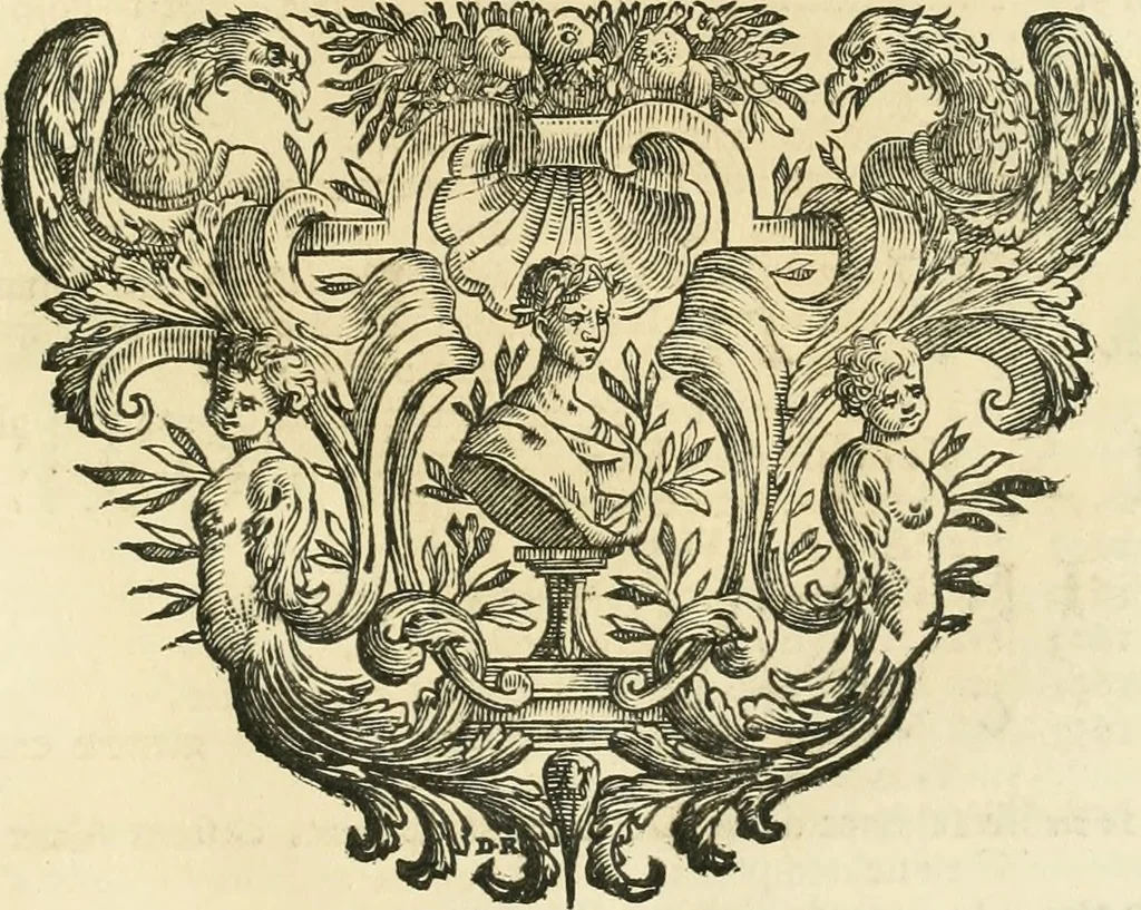 An illustration from Historie cronologiche dell' origine degl' ordini militari e di tutte le religione caualleresche infino ad hora instituite nel mondo : insegne, croci, stendardi, habiti capitolari ò di ceremonia, statuti, e constituzioni di cadaun'ordine : guerre campali e nauali, azioni, fatti celebri, & imprese de caualieri; confederazioni, trattati, paci, & auuenimenti per difesa del Nome Christiano, e propagazione della fede cattolica : serie di tutti i prencipi gran maestri, ordini di dame, e degl' infedeli &c. con le loro diuise, 1692, leaf 324