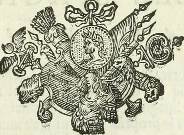 An illustration from Historie cronologiche dell' origine degl' ordini militari e di tutte le religione caualleresche infino ad hora instituite nel mondo : insegne, croci, stendardi, habiti capitolari ò di ceremonia, statuti, e constituzioni di cadaun'ordine : guerre campali e nauali, azioni, fatti celebri, & imprese de caualieri; confederazioni, trattati, paci, & auuenimenti per difesa del Nome Christiano, e propagazione della fede cattolica : serie di tutti i prencipi gran maestri, ordini di dame, e degl' infedeli &c. con le loro diuise, 1692, leaf 414