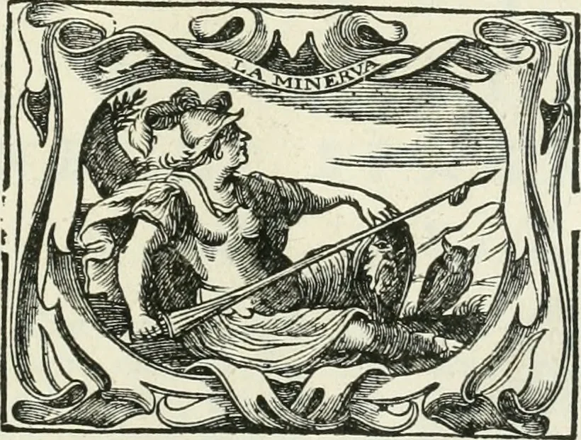 An illustration from Historie cronologiche dell' origine degl' ordini militari e di tutte le religione caualleresche infino ad hora instituite nel mondo : insegne, croci, stendardi, habiti capitolari ò di ceremonia, statuti, e constituzioni di cadaun'ordine : guerre campali e nauali, azioni, fatti celebri, & imprese de caualieri; confederazioni, trattati, paci, & auuenimenti per difesa del Nome Christiano, e propagazione della fede cattolica : serie di tutti i prencipi gran maestri, ordini di dame, e degl' infedeli &c. con le loro diuise, 1692, leaf 4