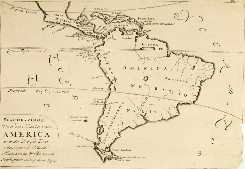 An illustration from Historie der boecaniers, of vrybuyters van America : van haar eerste beginzelen tot deze tegenwoordige tyd toe : met figuuren., 1700, leaf 14