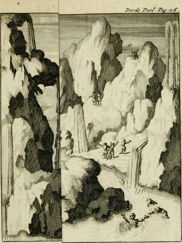 An illustration from Historie der boecaniers, of vrybuyters van America : van haar eerste beginzelen tot deze tegenwoordige tyd toe : met figuuren., 1700, leaf 362