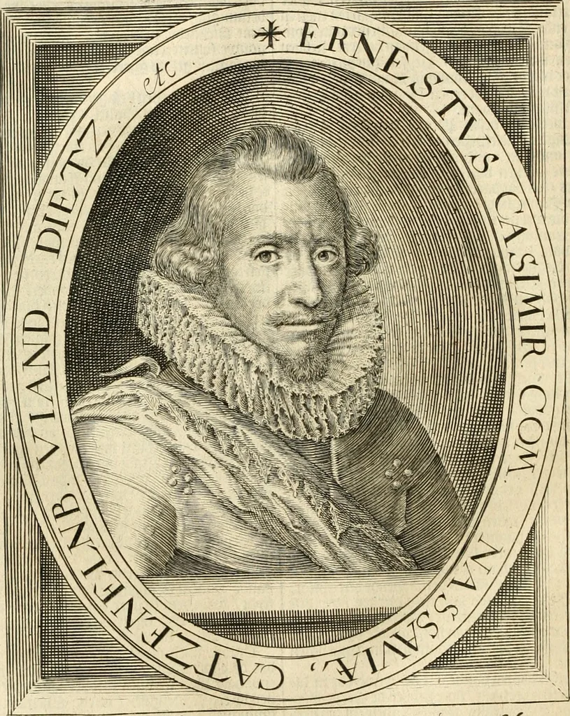 An illustration from Historie der Nieder-landscher ende haerder Naburen oorlogen : ende geschiedenissen tot den iare MVICXII, nu de laestemael bij hem voor syme todtmerckelijck verbetert en in, XXXII boecken voltzocken is mede' hier by gevoegt des autheurs leven [by Simeon Ruytinck] verryckt benessens de Land-Caerte met by na hondert correcte Conterfeijtsels vande voor treflijcste Personagien in dese Historie verhaelt. Alle cierlijck na d'leven ghedaen ende in Coperen platen gesteken ; gedruckt int Yaer ons Heeren MDCXXXVI, 1636, leaf 1147