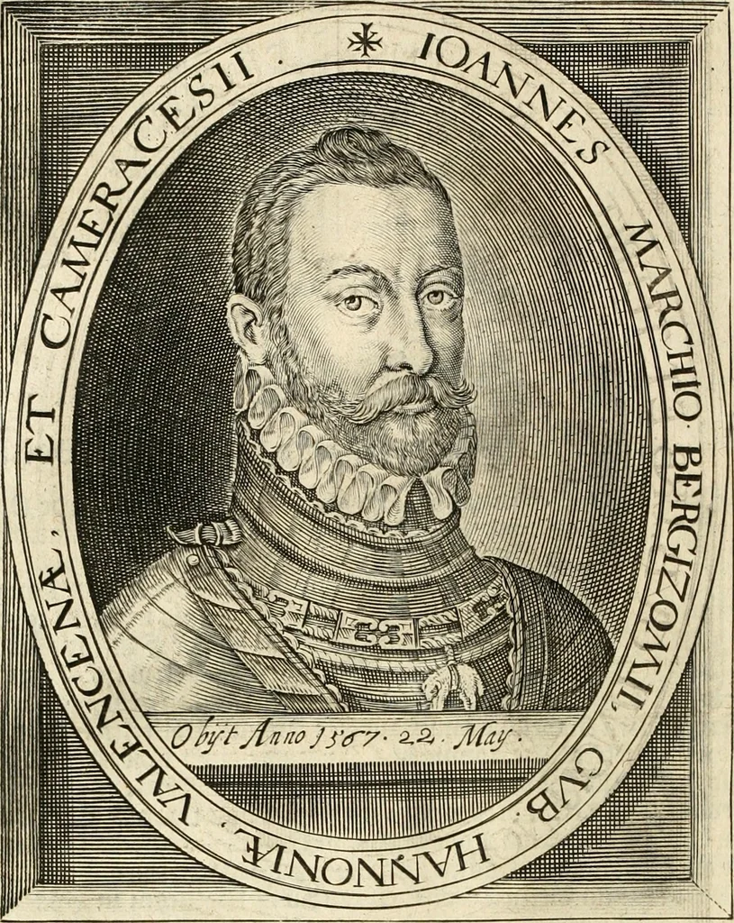 An illustration from Historie der Nieder-landscher ende haerder Naburen oorlogen : ende geschiedenissen tot den iare MVICXII, nu de laestemael bij hem voor syme todtmerckelijck verbetert en in, XXXII boecken voltzocken is mede' hier by gevoegt des autheurs leven [by Simeon Ruytinck] verryckt benessens de Land-Caerte met by na hondert correcte Conterfeijtsels vande voor treflijcste Personagien in dese Historie verhaelt. Alle cierlijck na d'leven ghedaen ende in Coperen platen gesteken ; gedruckt int Yaer ons Heeren MDCXXXVI, 1636, leaf 129