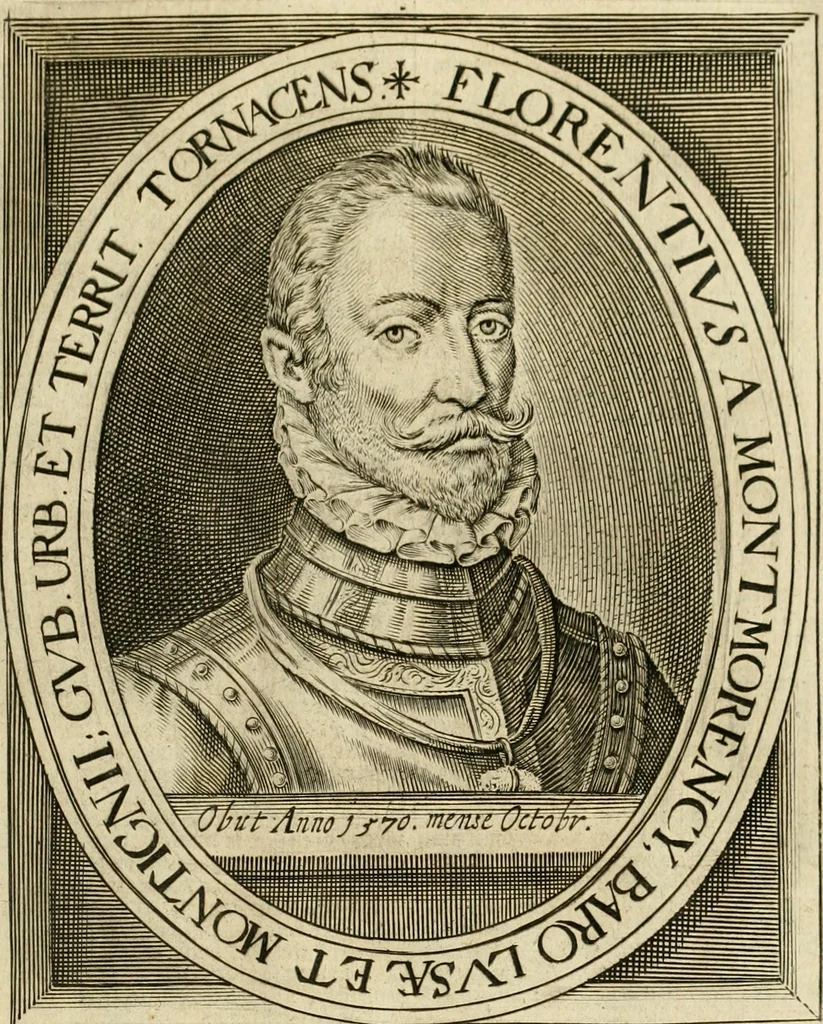 An illustration from Historie der Nieder-landscher ende haerder Naburen oorlogen : ende geschiedenissen tot den iare MVICXII, nu de laestemael bij hem voor syme todtmerckelijck verbetert en in, XXXII boecken voltzocken is mede' hier by gevoegt des autheurs leven [by Simeon Ruytinck] verryckt benessens de Land-Caerte met by na hondert correcte Conterfeijtsels vande voor treflijcste Personagien in dese Historie verhaelt. Alle cierlijck na d'leven ghedaen ende in Coperen platen gesteken ; gedruckt int Yaer ons Heeren MDCXXXVI, 1636, leaf 130