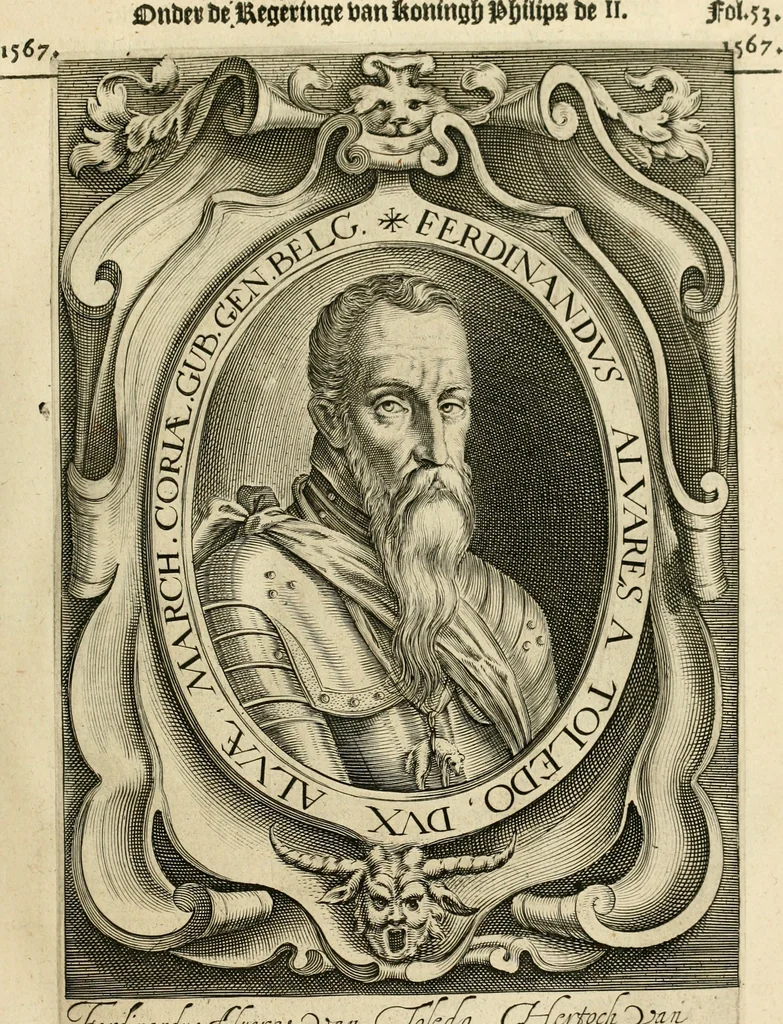 An illustration from Historie der Nieder-landscher ende haerder Naburen oorlogen : ende geschiedenissen tot den iare MVICXII, nu de laestemael bij hem voor syme todtmerckelijck verbetert en in, XXXII boecken voltzocken is mede' hier by gevoegt des autheurs leven [by Simeon Ruytinck] verryckt benessens de Land-Caerte met by na hondert correcte Conterfeijtsels vande voor treflijcste Personagien in dese Historie verhaelt. Alle cierlijck na d'leven ghedaen ende in Coperen platen gesteken ; gedruckt int Yaer ons Heeren MDCXXXVI, 1636, leaf 132
