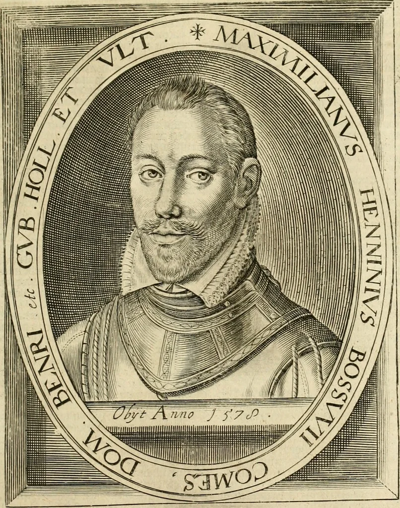 An illustration from Historie der Nieder-landscher ende haerder Naburen oorlogen : ende geschiedenissen tot den iare MVICXII, nu de laestemael bij hem voor syme todtmerckelijck verbetert en in, XXXII boecken voltzocken is mede' hier by gevoegt des autheurs leven [by Simeon Ruytinck] verryckt benessens de Land-Caerte met by na hondert correcte Conterfeijtsels vande voor treflijcste Personagien in dese Historie verhaelt. Alle cierlijck na d'leven ghedaen ende in Coperen platen gesteken ; gedruckt int Yaer ons Heeren MDCXXXVI, 1636, leaf 172