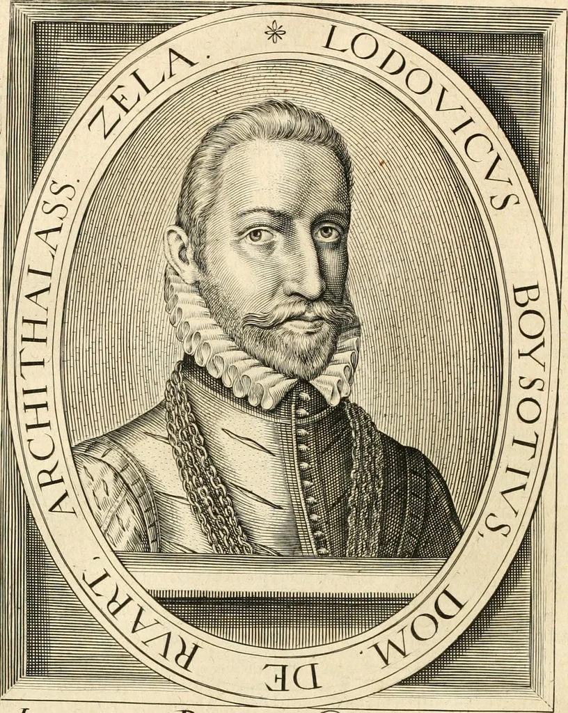 An illustration from Historie der Nieder-landscher ende haerder Naburen oorlogen : ende geschiedenissen tot den iare MVICXII, nu de laestemael bij hem voor syme todtmerckelijck verbetert en in, XXXII boecken voltzocken is mede' hier by gevoegt des autheurs leven [by Simeon Ruytinck] verryckt benessens de Land-Caerte met by na hondert correcte Conterfeijtsels vande voor treflijcste Personagien in dese Historie verhaelt. Alle cierlijck na d'leven ghedaen ende in Coperen platen gesteken ; gedruckt int Yaer ons Heeren MDCXXXVI, 1636, leaf 233