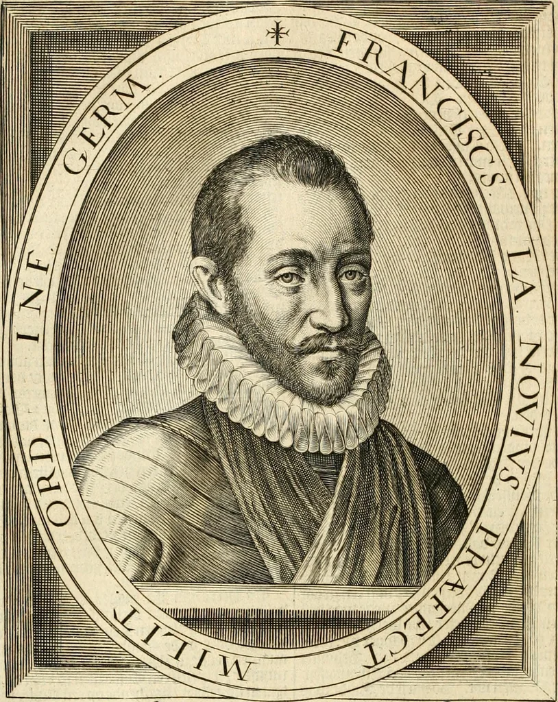 An illustration from Historie der Nieder-landscher ende haerder Naburen oorlogen : ende geschiedenissen tot den iare MVICXII, nu de laestemael bij hem voor syme todtmerckelijck verbetert en in, XXXII boecken voltzocken is mede' hier by gevoegt des autheurs leven [by Simeon Ruytinck] verryckt benessens de Land-Caerte met by na hondert correcte Conterfeijtsels vande voor treflijcste Personagien in dese Historie verhaelt. Alle cierlijck na d'leven ghedaen ende in Coperen platen gesteken ; gedruckt int Yaer ons Heeren MDCXXXVI, 1636, leaf 397