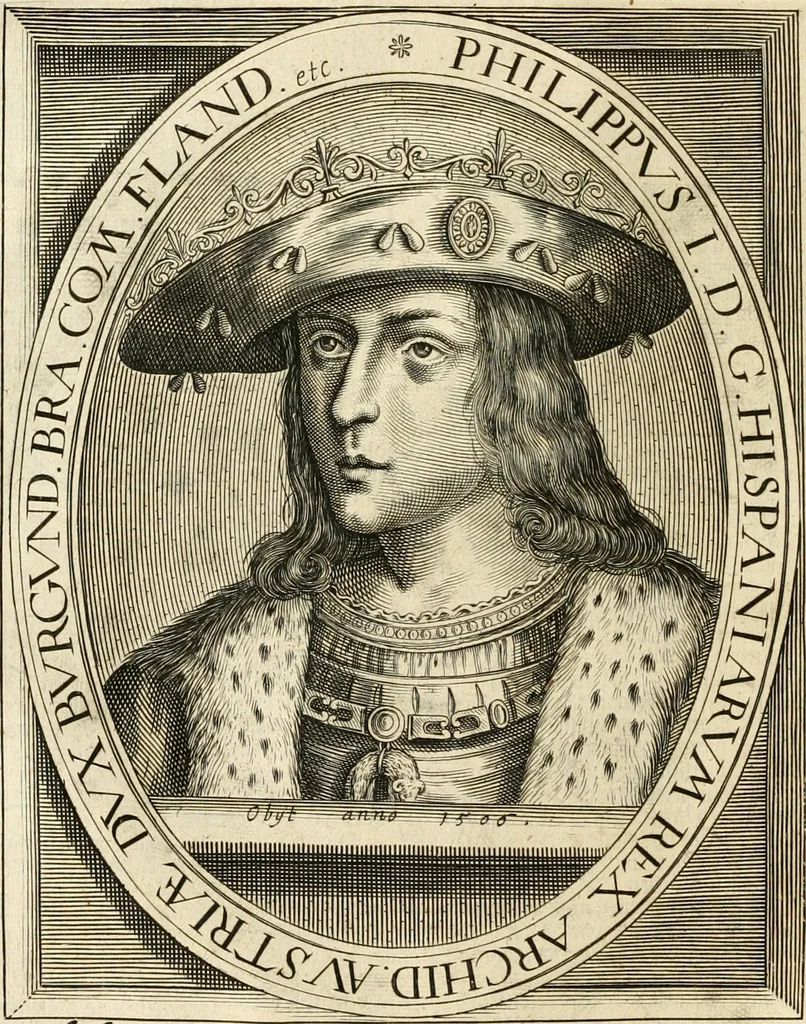 An illustration from Historie der Nieder-landscher ende haerder Naburen oorlogen : ende geschiedenissen tot den iare MVICXII, nu de laestemael bij hem voor syme todtmerckelijck verbetert en in, XXXII boecken voltzocken is mede' hier by gevoegt des autheurs leven [by Simeon Ruytinck] verryckt benessens de Land-Caerte met by na hondert correcte Conterfeijtsels vande voor treflijcste Personagien in dese Historie verhaelt. Alle cierlijck na d'leven ghedaen ende in Coperen platen gesteken ; gedruckt int Yaer ons Heeren MDCXXXVI, 1636, leaf 47