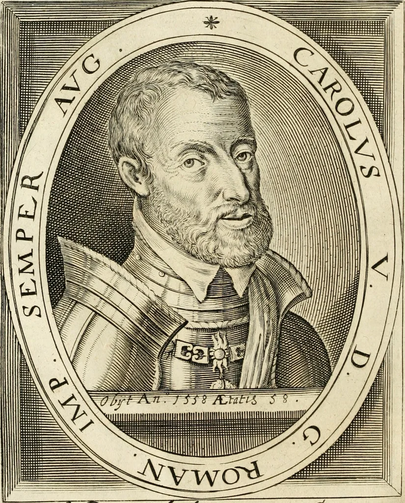 An illustration from Historie der Nieder-landscher ende haerder Naburen oorlogen : ende geschiedenissen tot den iare MVICXII, nu de laestemael bij hem voor syme todtmerckelijck verbetert en in, XXXII boecken voltzocken is mede' hier by gevoegt des autheurs leven [by Simeon Ruytinck] verryckt benessens de Land-Caerte met by na hondert correcte Conterfeijtsels vande voor treflijcste Personagien in dese Historie verhaelt. Alle cierlijck na d'leven ghedaen ende in Coperen platen gesteken ; gedruckt int Yaer ons Heeren MDCXXXVI, 1636, leaf 49