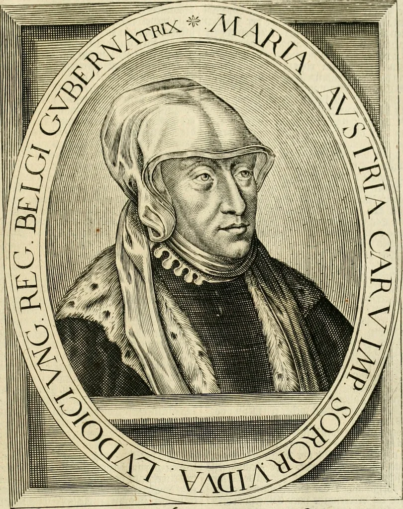 An illustration from Historie der Nieder-landscher ende haerder Naburen oorlogen : ende geschiedenissen tot den iare MVICXII, nu de laestemael bij hem voor syme todtmerckelijck verbetert en in, XXXII boecken voltzocken is mede' hier by gevoegt des autheurs leven [by Simeon Ruytinck] verryckt benessens de Land-Caerte met by na hondert correcte Conterfeijtsels vande voor treflijcste Personagien in dese Historie verhaelt. Alle cierlijck na d'leven ghedaen ende in Coperen platen gesteken ; gedruckt int Yaer ons Heeren MDCXXXVI, 1636, leaf 54