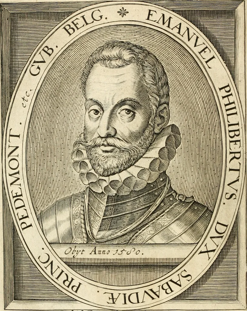 An illustration from Historie der Nieder-landscher ende haerder Naburen oorlogen : ende geschiedenissen tot den iare MVICXII, nu de laestemael bij hem voor syme todtmerckelijck verbetert en in, XXXII boecken voltzocken is mede' hier by gevoegt des autheurs leven [by Simeon Ruytinck] verryckt benessens de Land-Caerte met by na hondert correcte Conterfeijtsels vande voor treflijcste Personagien in dese Historie verhaelt. Alle cierlijck na d'leven ghedaen ende in Coperen platen gesteken ; gedruckt int Yaer ons Heeren MDCXXXVI, 1636, leaf 63