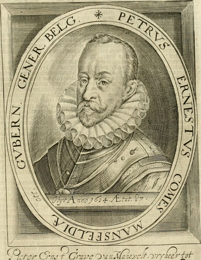An illustration from Historie der Nieder-landscher ende haerder Naburen oorlogen : ende geschiedenissen tot den iare MVICXII, nu de laestemael bij hem voor syme todtmerckelijck verbetert en in, XXXII boecken voltzocken is mede' hier by gevoegt des autheurs leven [by Simeon Ruytinck] verryckt benessens de Land-Caerte met by na hondert correcte Conterfeijtsels vande voor treflijcste Personagien in dese Historie verhaelt. Alle cierlijck na d'leven ghedaen ende in Coperen platen gesteken ; gedruckt int Yaer ons Heeren MDCXXXVI, 1636, leaf 668