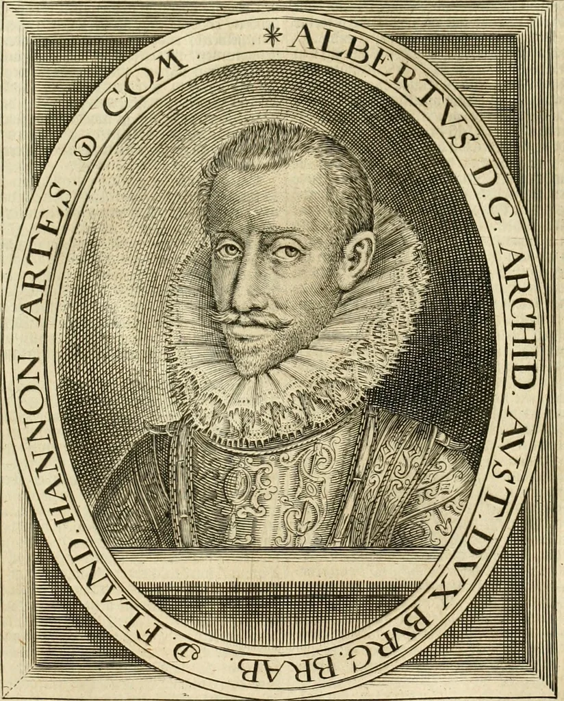 An illustration from Historie der Nieder-landscher ende haerder Naburen oorlogen : ende geschiedenissen tot den iare MVICXII, nu de laestemael bij hem voor syme todtmerckelijck verbetert en in, XXXII boecken voltzocken is mede' hier by gevoegt des autheurs leven [by Simeon Ruytinck] verryckt benessens de Land-Caerte met by na hondert correcte Conterfeijtsels vande voor treflijcste Personagien in dese Historie verhaelt. Alle cierlijck na d'leven ghedaen ende in Coperen platen gesteken ; gedruckt int Yaer ons Heeren MDCXXXVI, 1636, leaf 846