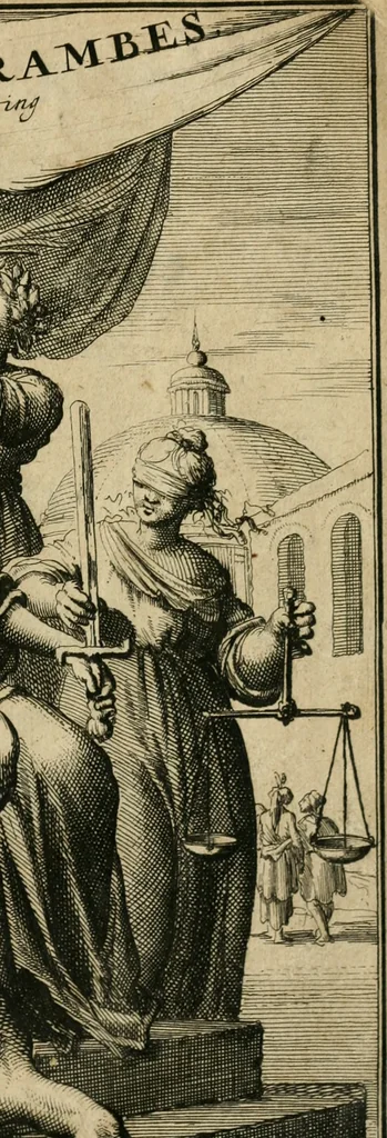 An illustration from Historie der Sevarambes, : volkeren die een gedeelte van het darde vast-land bewoonwn, gemeenlijk Zuid-land genaamd; : behelzende een naauwkeurig verhaal van de regering, zeden, godtsdienst, en taal, dezer tot noch toe aan de volkeren van Europa onbekende natie, 1682, leaf 4