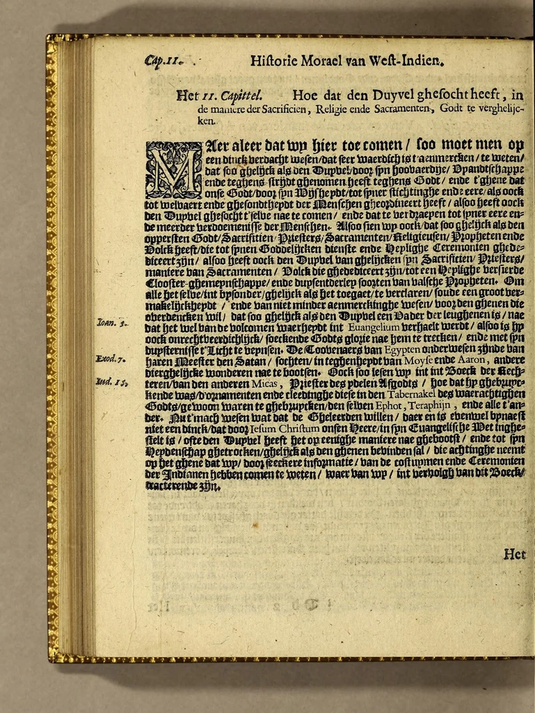 An illustration from Historie naturael en morael van de Westersche Indien. : Waer inne ghehandelt wort van de merckelijckste dinghen des hemels, elementen, metalen, planten ende gedierten van dien : als oock de manieren, ceremonien, wetten, regeeringen, ende oorlogen der Indianen., 1624, leaf 226