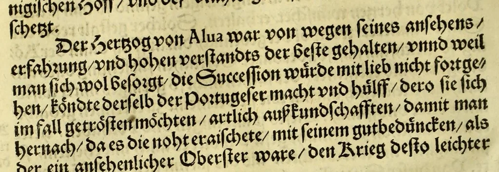 An illustration from Historien der Königkreich, Hispannien, Portugal, vnd Aphrica, darauss dann zusehen, in welcher Zeit, sonderlich Portugal, seinen Anfang genommen, von weine dasselbig zum Königreich erhaben, was dieselbigen Könige für Krieg vnnd Gewerb, zu Wasser vnnd Land geführet. ..., 1589, leaf 144