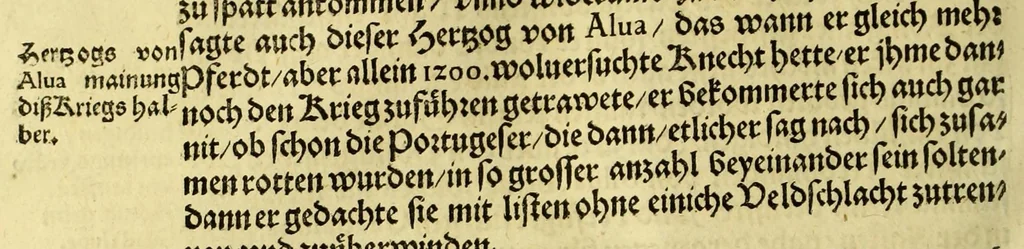 An illustration from Historien der Königkreich, Hispannien, Portugal, vnd Aphrica, darauss dann zusehen, in welcher Zeit, sonderlich Portugal, seinen Anfang genommen, von weine dasselbig zum Königreich erhaben, was dieselbigen Könige für Krieg vnnd Gewerb, zu Wasser vnnd Land geführet. ..., 1589, leaf 224