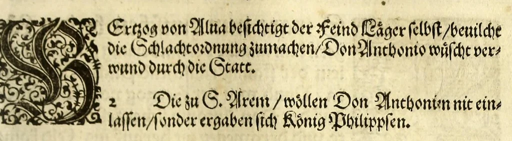 An illustration from Historien der Königkreich, Hispannien, Portugal, vnd Aphrica, darauss dann zusehen, in welcher Zeit, sonderlich Portugal, seinen Anfang genommen, von weine dasselbig zum Königreich erhaben, was dieselbigen Könige für Krieg vnnd Gewerb, zu Wasser vnnd Land geführet. ..., 1589, leaf 331