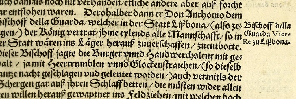 An illustration from Historien der Königkreich, Hispannien, Portugal, vnd Aphrica, darauss dann zusehen, in welcher Zeit, sonderlich Portugal, seinen Anfang genommen, von weine dasselbig zum Königreich erhaben, was dieselbigen Könige für Krieg vnnd Gewerb, zu Wasser vnnd Land geführet. ..., 1589, leaf 335