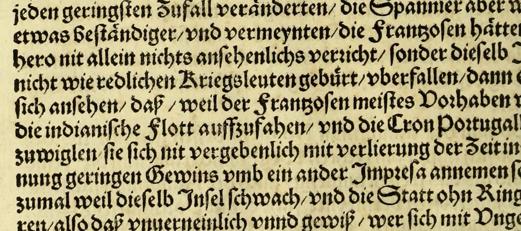 An illustration from Historien der Königkreich, Hispannien, Portugal, vnd Aphrica, darauss dann zusehen, in welcher Zeit, sonderlich Portugal, seinen Anfang genommen, von weine dasselbig zum Königreich erhaben, was dieselbigen Könige für Krieg vnnd Gewerb, zu Wasser vnnd Land geführet. ..., 1589, leaf 426