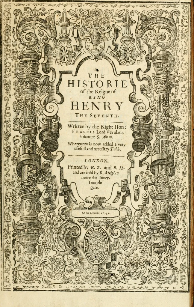 An illustration from The historie of the reigne of King Henry the Seventh ... Whereunto is now added a very usefull and necessary table, 1641, leaf 8