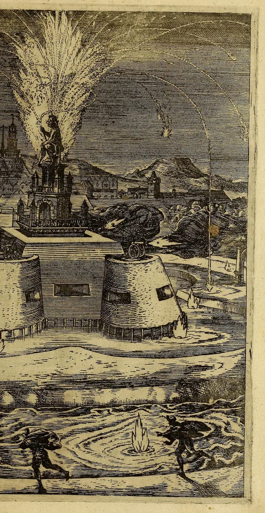 An illustration from Historische Beschreibung der fürstlichen Kindtauff Fräwlein Elisabethen zu Hessen &c. : Welche im Augusto dess 1596 Jahrs zu Cassel gehalten worden mit beygelegten Abrissen der Ritterspiele so damals vollnbracht,, 1598, leaf 175