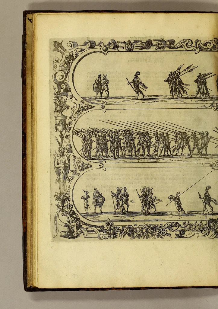 An illustration from Historische Beschreibung der fürstlichen Kindtauff Fräwlein Elisabethen zu Hessen &c. : Welche im Augusto dess 1596 Jahrs zu Cassel gehalten worden mit beygelegten Abrissen der Ritterspiele so damals vollnbracht,, 1598, leaf 40