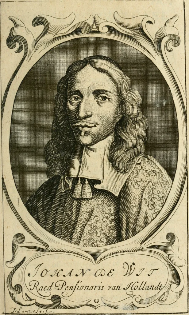 An illustration from Historisch verhael en politique bedeckingen aengaende de bestieringe van staet-en oorloghs-saken, voor-gevallen onder de bedieningen van de Heeren Cornelis en Johan de Witt, 1677, leaf 16