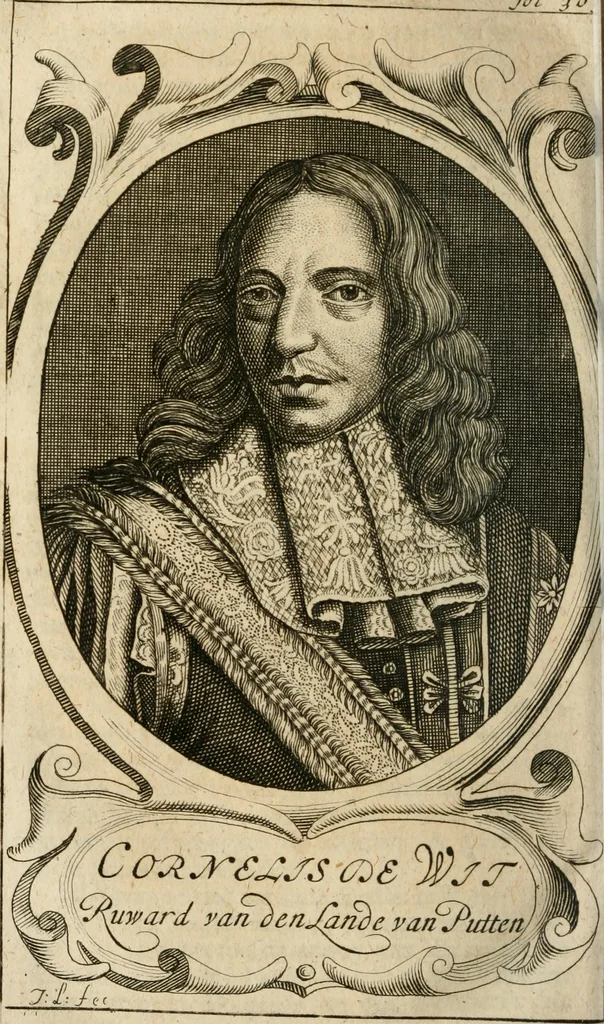 An illustration from Historisch verhael en politique bedeckingen aengaende de bestieringe van staet-en oorloghs-saken, voor-gevallen onder de bedieningen van de Heeren Cornelis en Johan de Witt, 1677, leaf 381