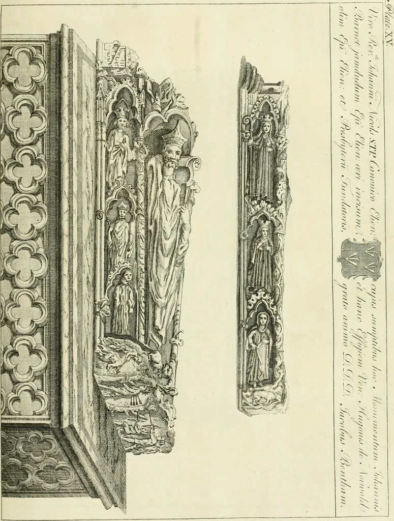 An illustration from The history and antiquities of the conventual and cathedral church of Ely : from the foundation of the monastery, A.D. 673 to the year 1771 : illustrated with copper-plates, 1771, leaf 340