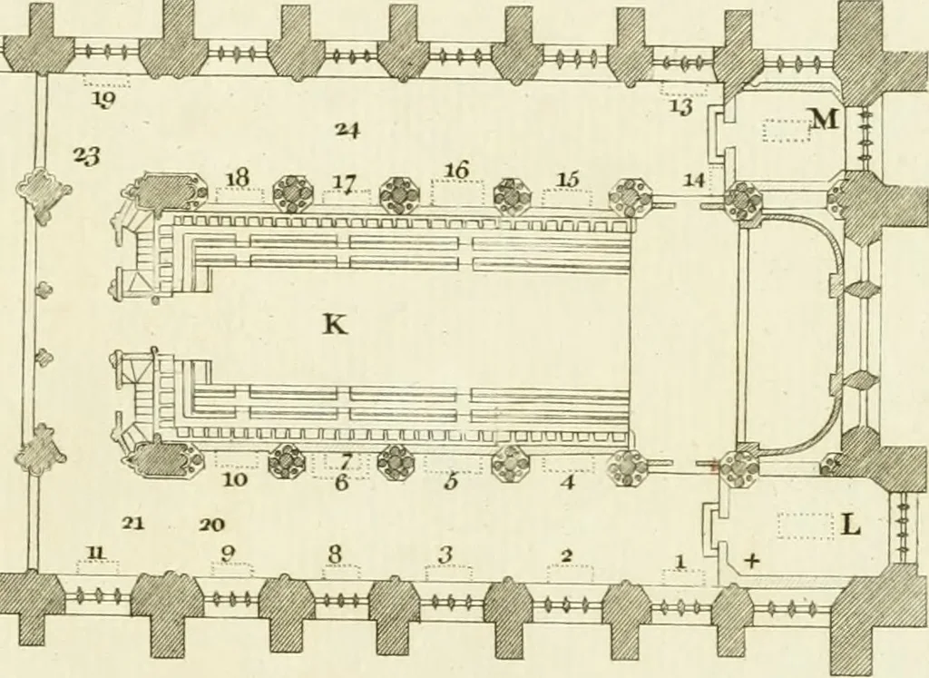 An illustration from The history and antiquities of the conventual and cathedral church of Ely : from the foundation of the monastery, A.D. 673 to the year 1771 : illustrated with copper-plates, 1771, leaf 390