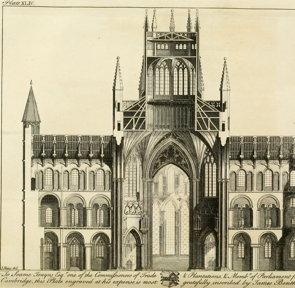 An illustration from The history and antiquities of the conventual and cathedral church of Ely : from the foundation of the monastery, A.D. 673 to the year 1771 : illustrated with copper-plates, 1771, leaf 398