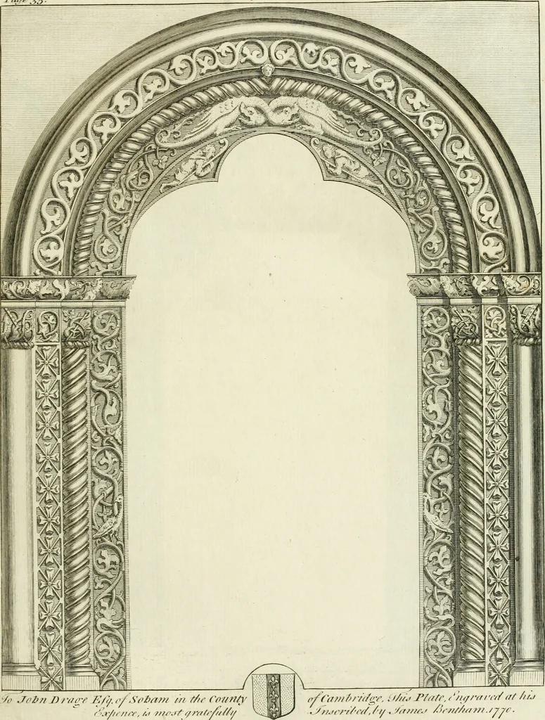 An illustration from The history and antiquities of the conventual and cathedral church of Ely : from the foundation of the monastery, A.D. 673 to the year 1771 : illustrated with copper-plates, 1771, leaf 62