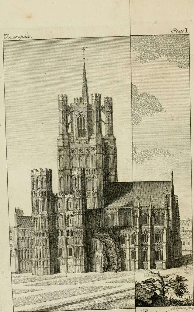 An illustration from The history and antiquities of the conventual and cathedral church of Ely : from the foundation of the monastery, A.D. 673 to the year 1771 : illustrated with copper-plates, 1771, leaf 7