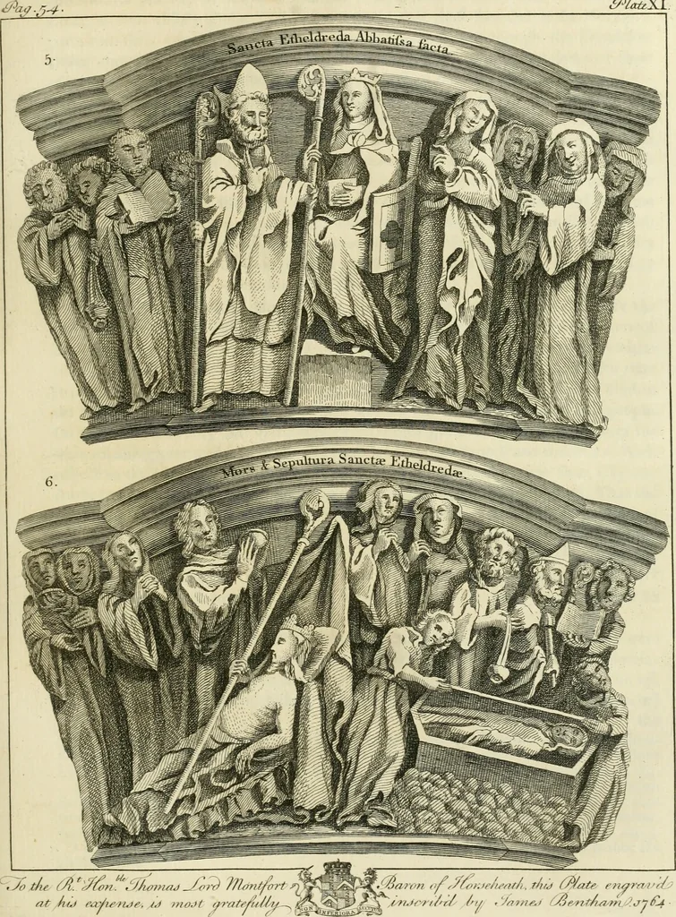 An illustration from The history and antiquities of the conventual and cathedral church of Ely : from the foundation of the monastery, A.D. 673 to the year 1771 : illustrated with copper-plates, 1771, leaf 92
