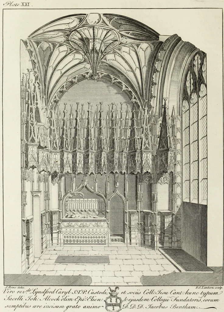 An illustration from The history and antiquities of the Conventual & Cathedral Church of Ely : from the foundation of the monastery, A.D. 673, to the year 1771 : illustrated with copper plates, 1812, leaf 263