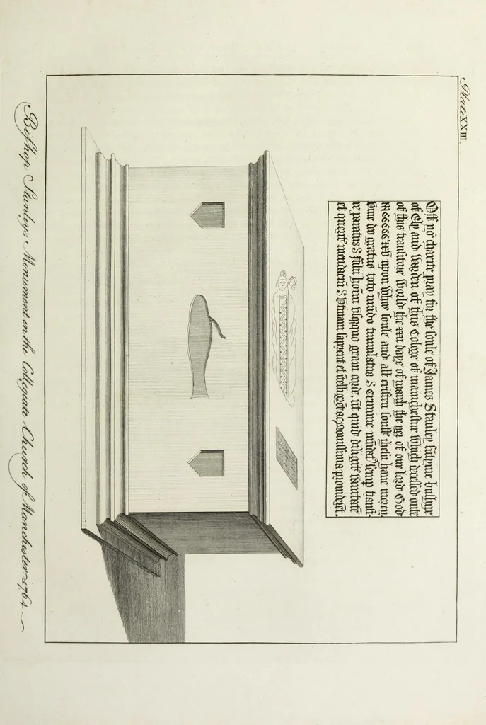 An illustration from The history and antiquities of the Conventual & Cathedral Church of Ely : from the foundation of the monastery, A.D. 673, to the year 1771 : illustrated with copper plates, 1812, leaf 270