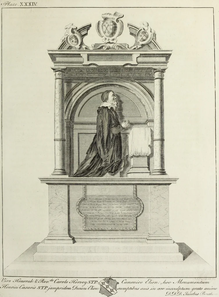 An illustration from The history and antiquities of the Conventual & Cathedral Church of Ely : from the foundation of the monastery, A.D. 673, to the year 1771 : illustrated with copper plates, 1812, leaf 342